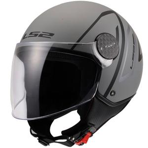 LS2 OF558 Sphere Lux II Minimum nyitott motoros bukósisak fekete-szürke