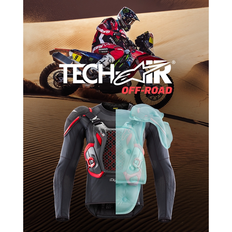 Alpinestars TECH-AIR®OFF-ROAD system motoros légzsák mellény fekete-piros