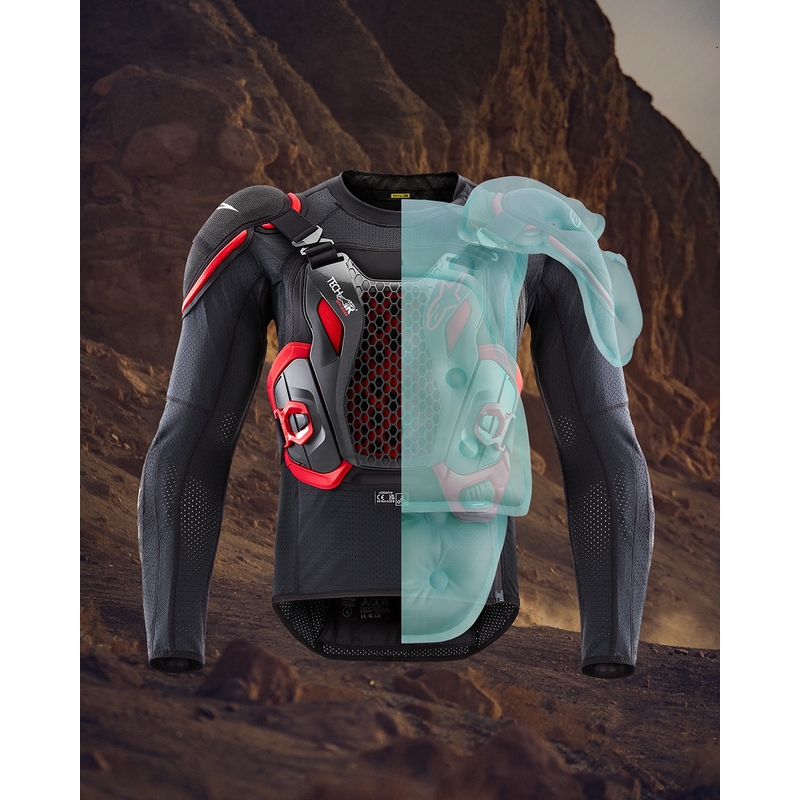 Alpinestars TECH-AIR®OFF-ROAD system motoros légzsák mellény fekete-piros
