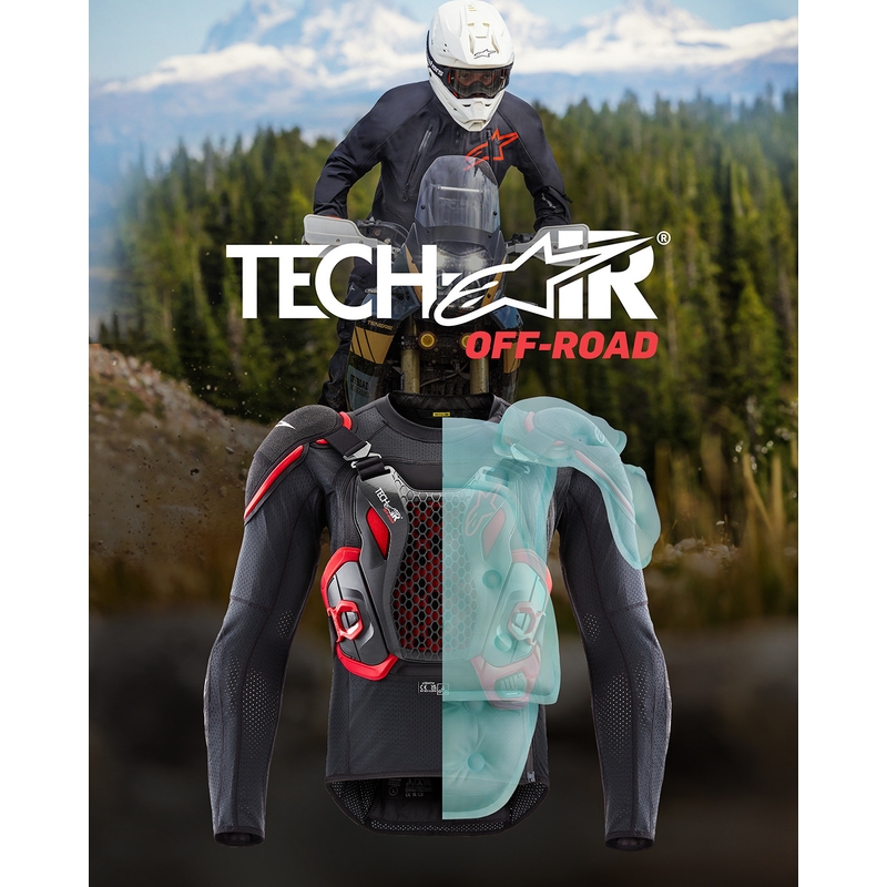 Alpinestars TECH-AIR®OFF-ROAD system motoros légzsák mellény fekete-piros