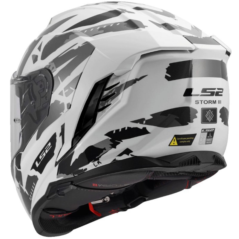 LS2 FF818 Storm III Kaos zárt motoros bukósisak fehér-szürke