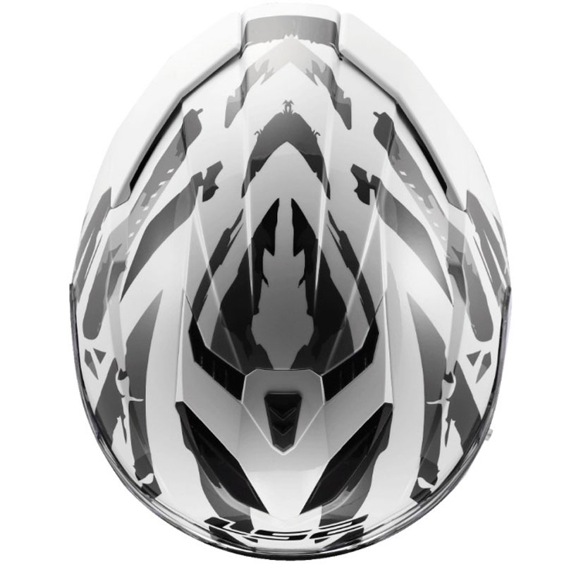 LS2 FF818 Storm III Kaos zárt motoros bukósisak fehér-szürke