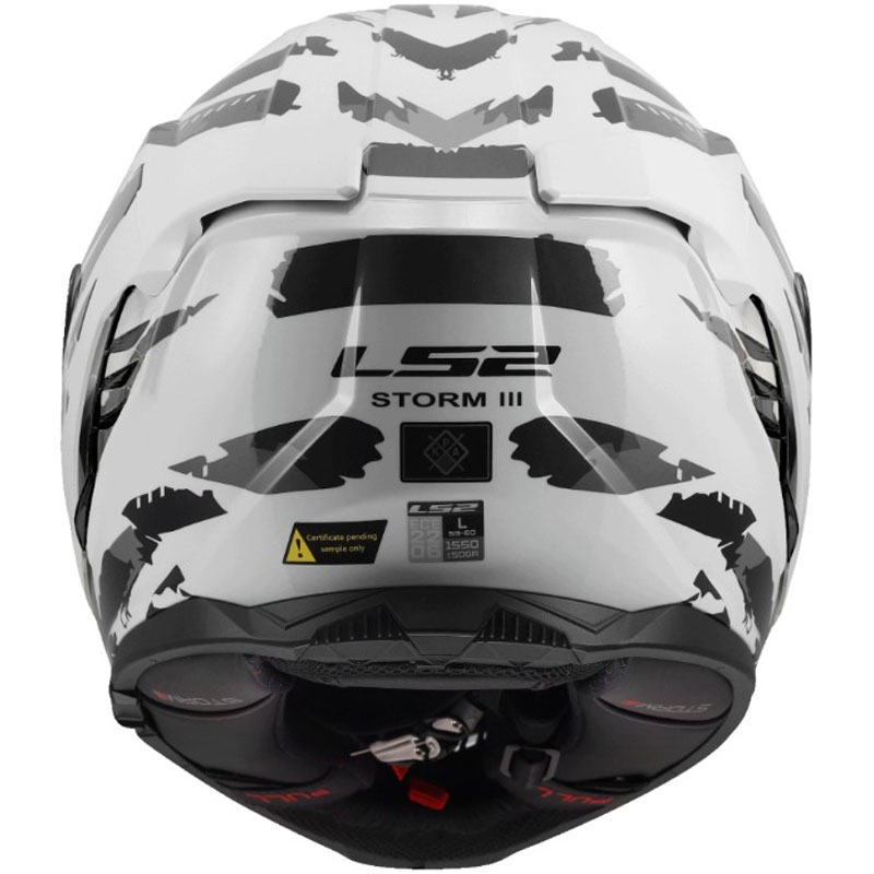 LS2 FF818 Storm III Kaos zárt motoros bukósisak fehér-szürke