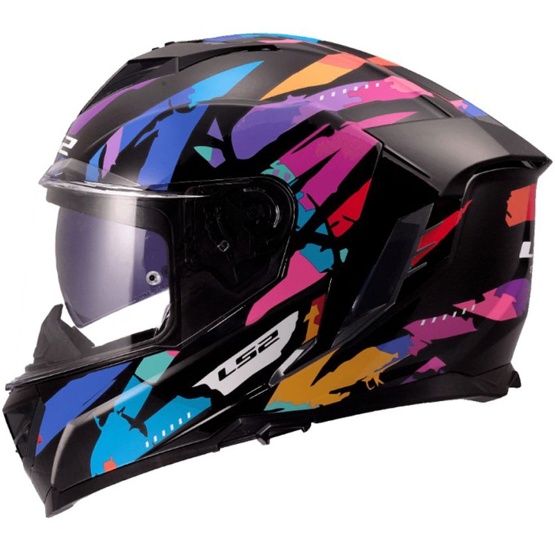 LS2 FF818 Storm III Kaos zárt motoros bukósisak fekete-lila-kék