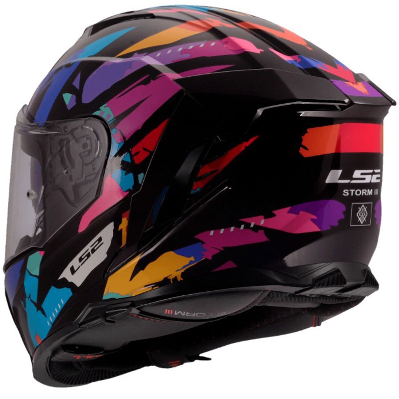 LS2 FF818 Storm III Kaos zárt motoros bukósisak fekete-lila-kék