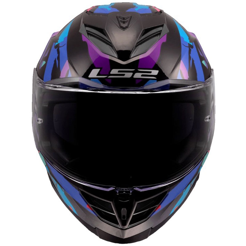 LS2 FF818 Storm III Kaos zárt motoros bukósisak fekete-lila-kék