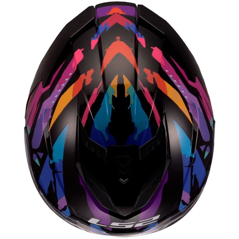 LS2 FF818 Storm III Kaos zárt motoros bukósisak fekete-lila-kék