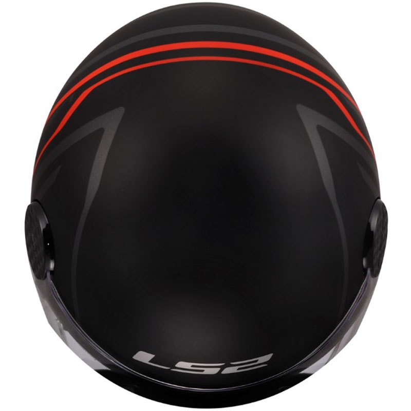 LS2 OF558 Sphere Lux II Minimum nyitott motoros bukósisak fekete-piros