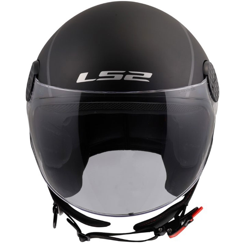 LS2 OF558 Sphere Lux II Minimum nyitott motoros bukósisak fekete-piros