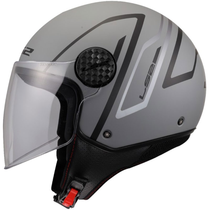 LS2 OF558 Sphere Lux II Minimum nyitott motoros bukósisak fekete-szürke