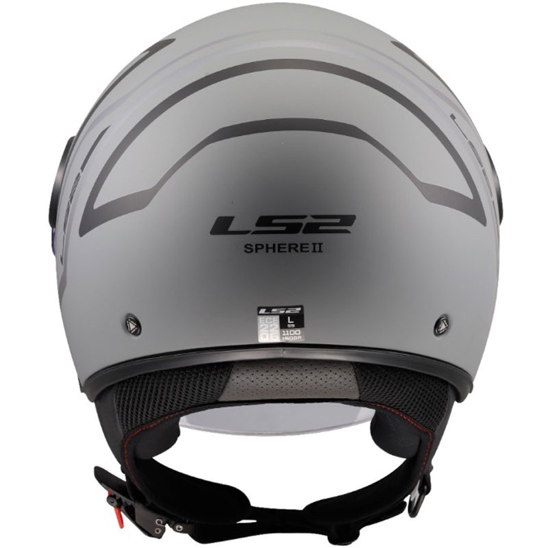 LS2 OF558 Sphere Lux II Minimum nyitott motoros bukósisak fekete-szürke