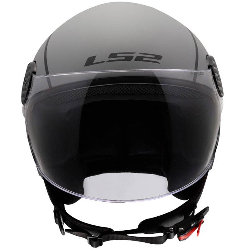 LS2 OF558 Sphere Lux II Minimum nyitott motoros bukósisak fekete-szürke