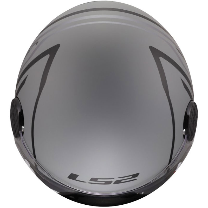 LS2 OF558 Sphere Lux II Minimum nyitott motoros bukósisak fekete-szürke