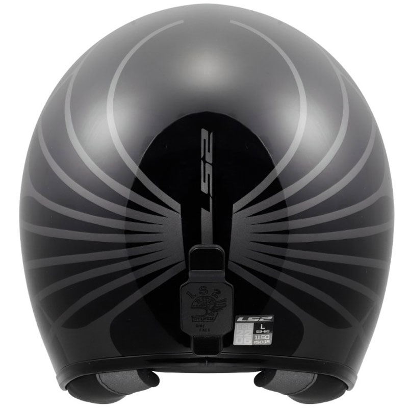 LS2 OF601 Bob II Cosmic nyitott motoros bukósisak fényes fekete-szürke