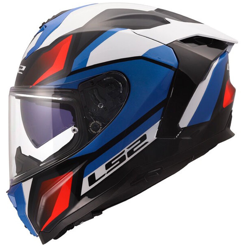 LS2 FF817 Challenger II Viper zárt motoros bukósisak fényes fehér-kék-piros