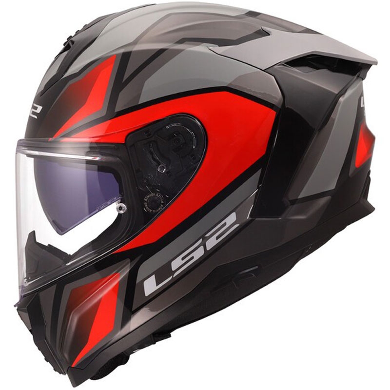LS2 FF817 Challenger II Viper zárt motoros bukósisak fényes szürke-piros
