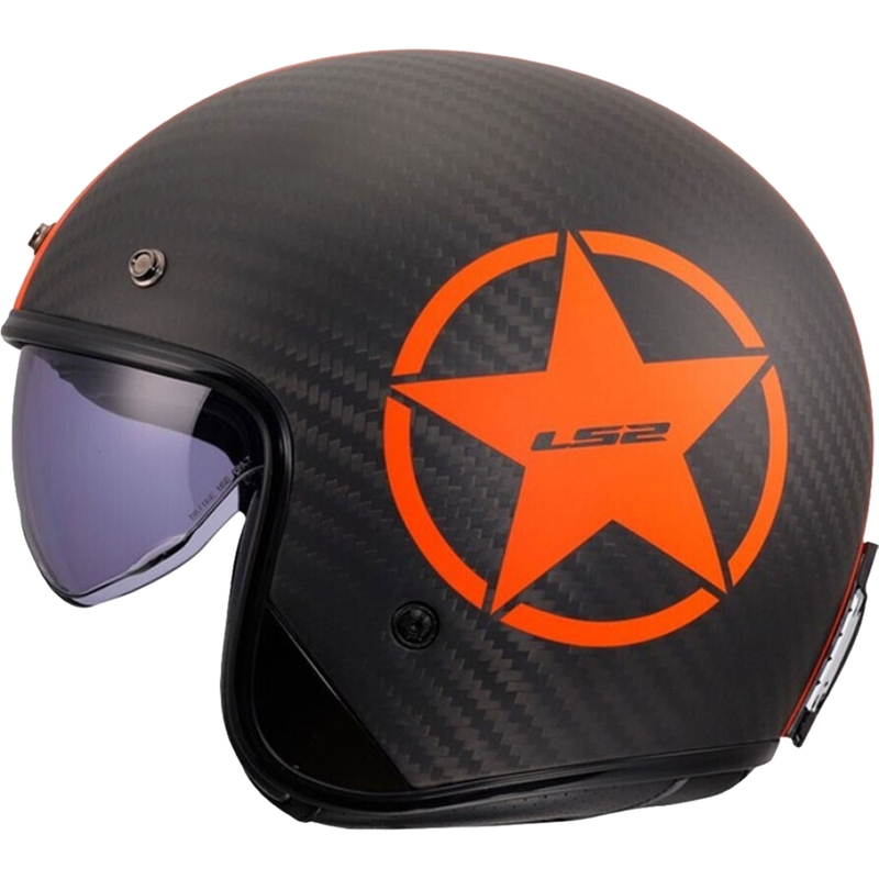 LS2 OF601 Bob II Star nyitott motoros bukósisak matt narancssárga