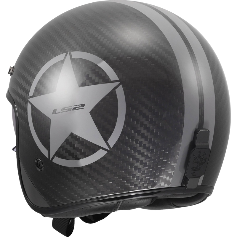 LS2 OF601 Bob II Carbon Star nyitott motoros bukósisak fényes szürke