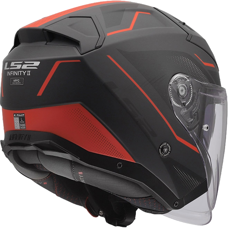 LS2 OF603 Infinity II Veyron nyitott motoros bukósisak matt fekete-szürke-piros