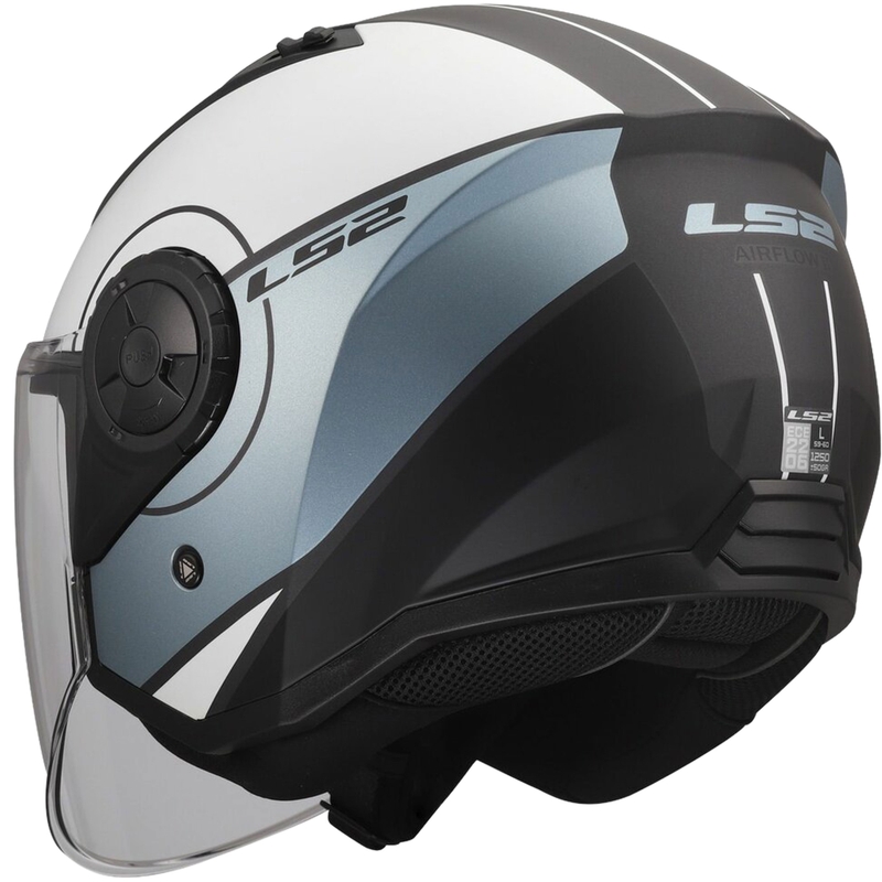 LS2 OF616 Airflow II Cover nyitott motoros bukósisak matt szürke-kék