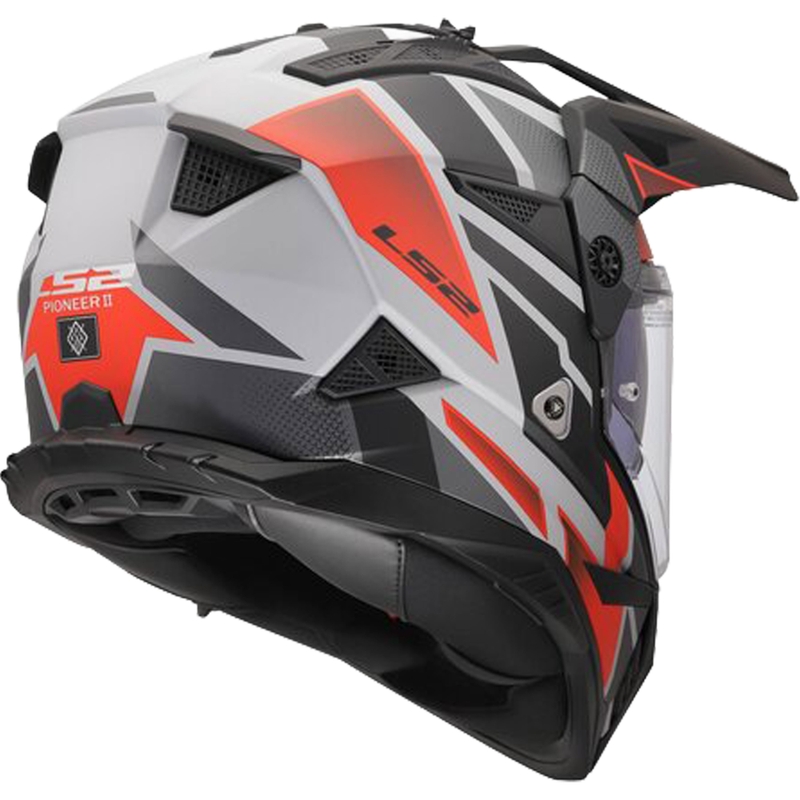 LS2 MX702 Pioneer II Block enduro motoros bukósisak matt szürke-piros