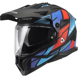 LS2 MX702 Pioneer II Block enduro motoros bukósisak matt fekete-piros-kék