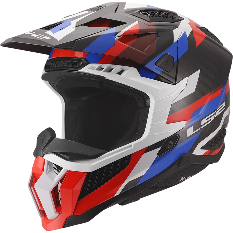 LS2 MX703 X-Force Phantom motokrossz bukósisak fényes fehér-kék-piros