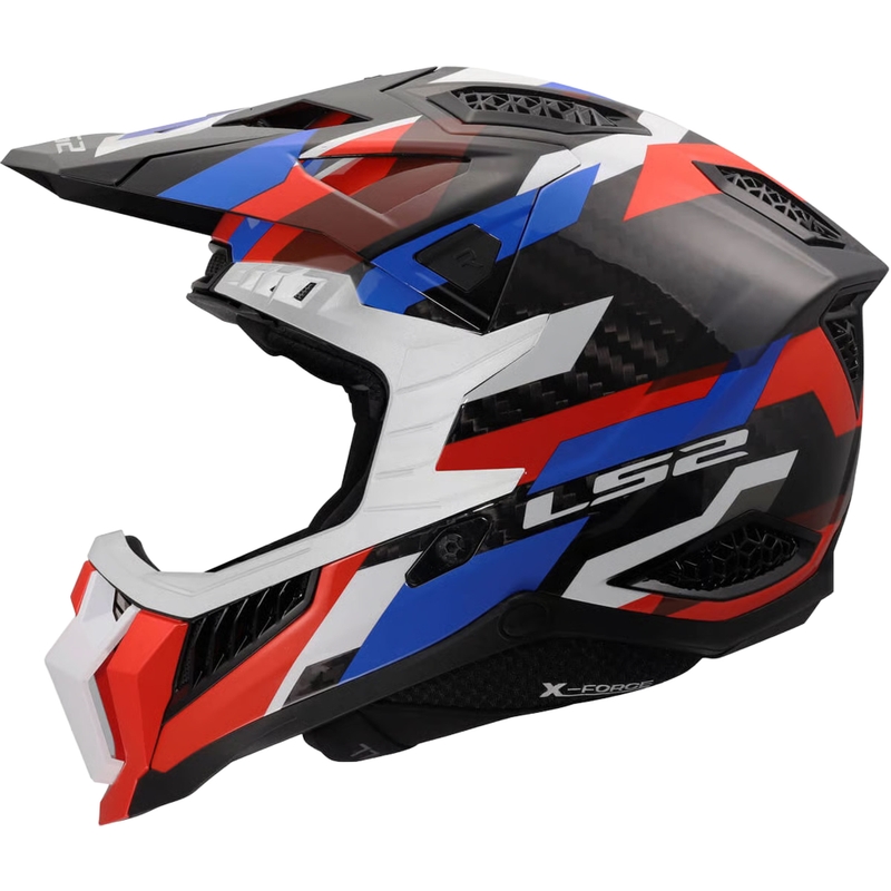 LS2 MX703 X-Force Phantom motokrossz bukósisak fényes fehér-kék-piros