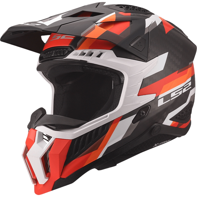 LS2 MX703 X-Force Phantom motokrossz bukósisak matt narancssárga-piros