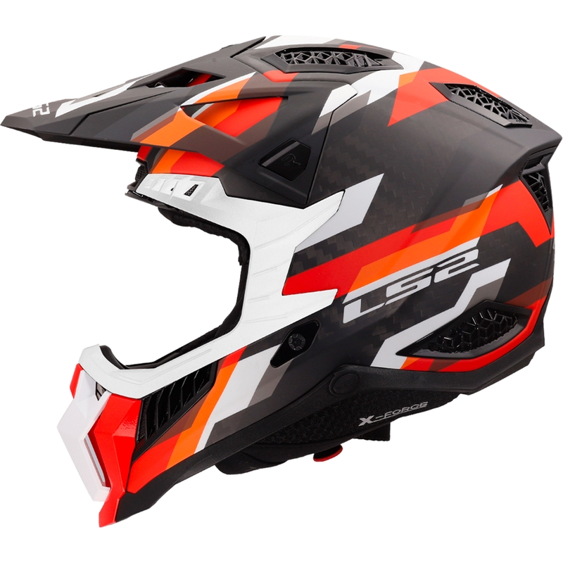 LS2 MX703 X-Force Phantom motokrossz bukósisak matt narancssárga-piros