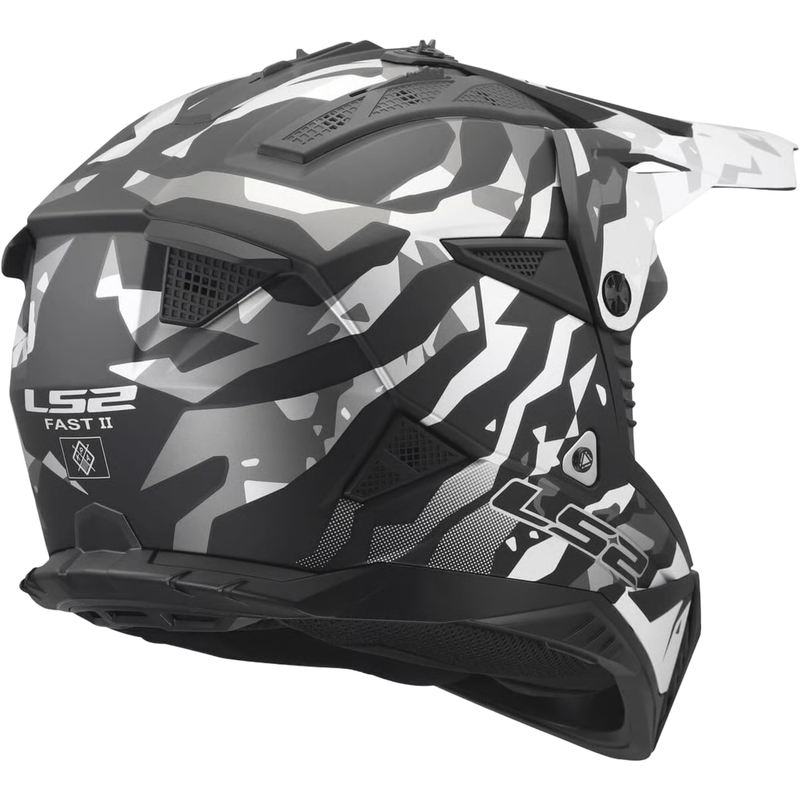 LS2 MX708 Fast II Grotesk motokrossz bukósisak matt fekete-szürke
