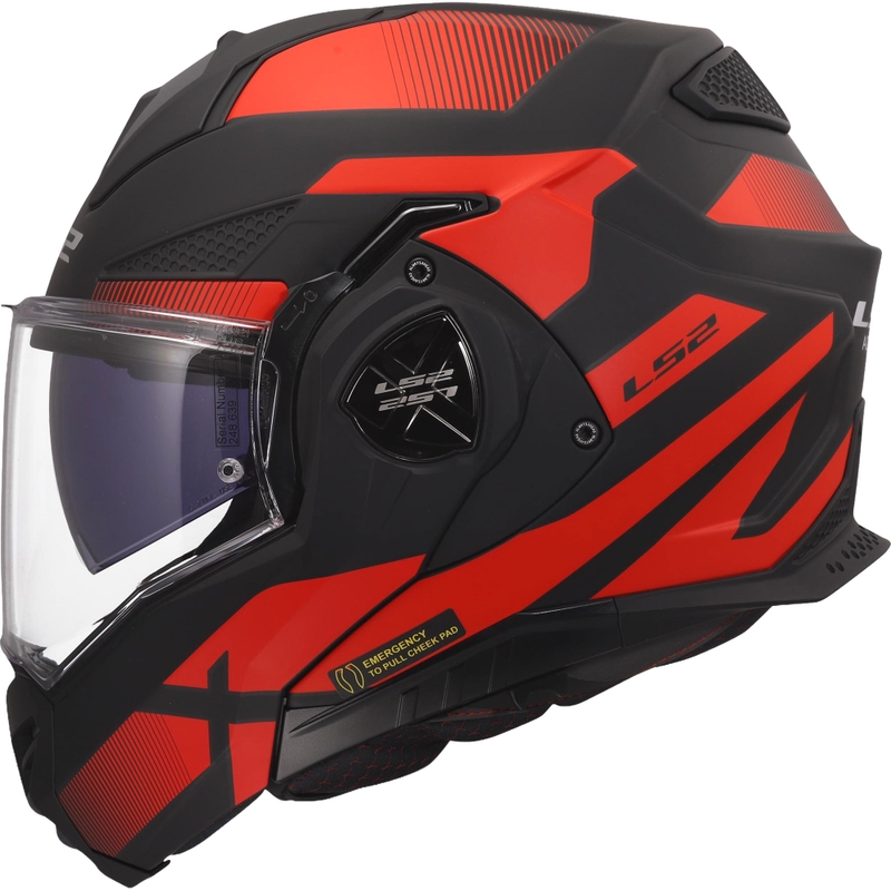 LS2 FF901 Advant X Nova hátrahajtható állú motoros bukósisak matt fekete-piros