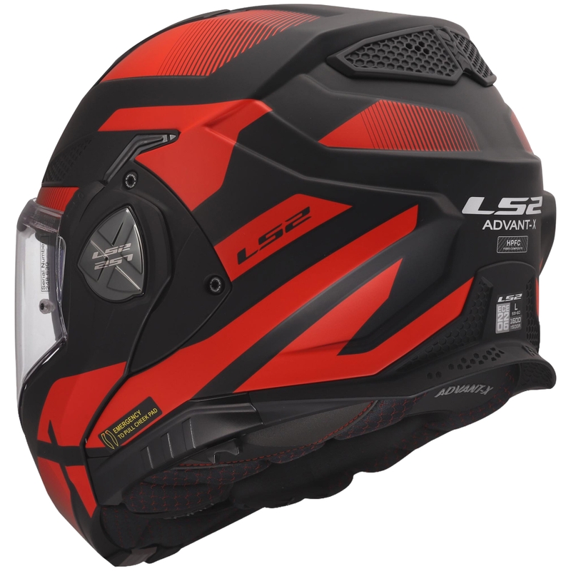 LS2 FF901 Advant X Nova hátrahajtható állú motoros bukósisak matt fekete-piros