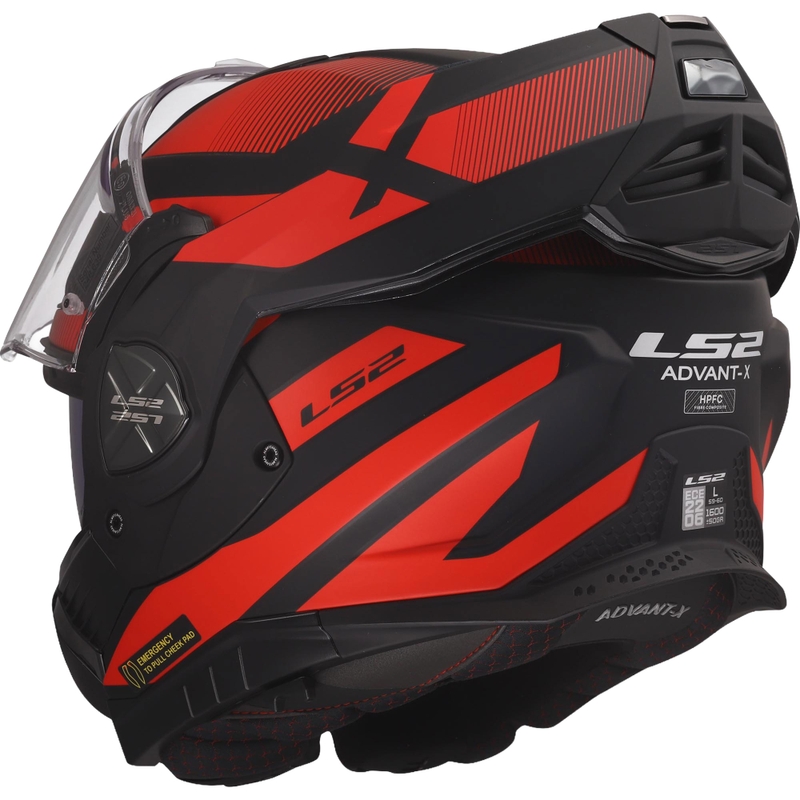 LS2 FF901 Advant X Nova hátrahajtható állú motoros bukósisak matt fekete-piros