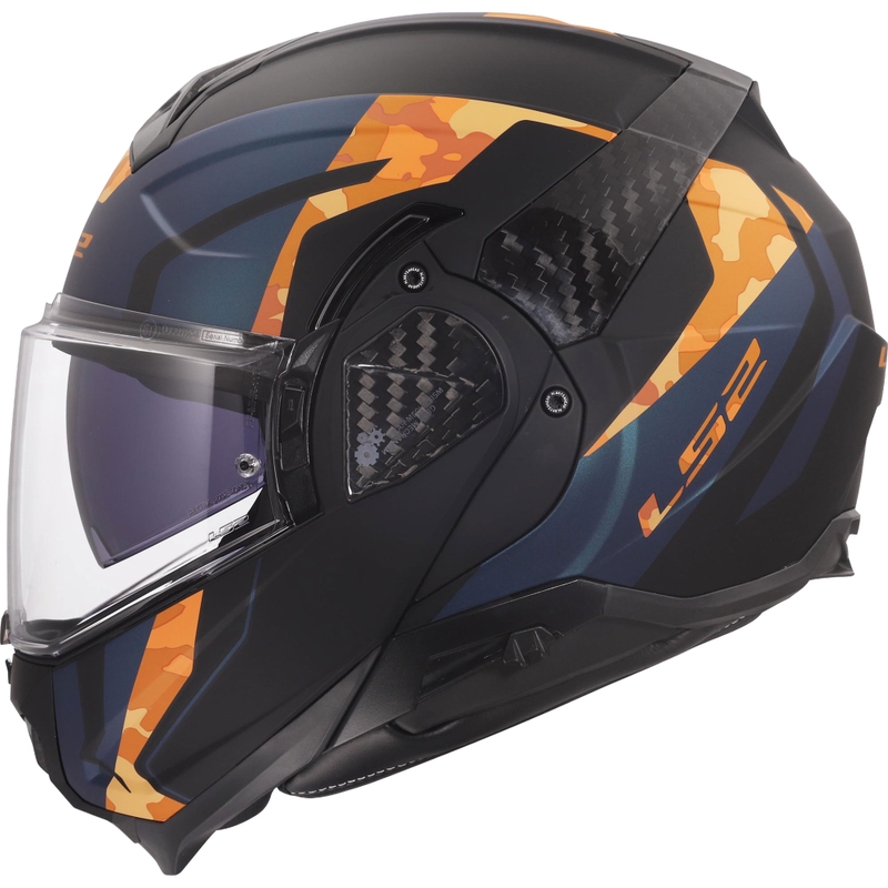 LS2 FF910 Advant II Glide hátrahajtható állú motoros bukósisak matt fekete-narancssárga