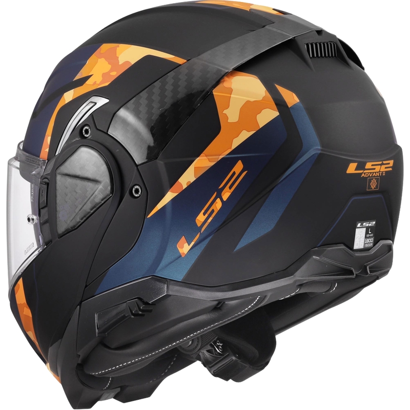 LS2 FF910 Advant II Glide hátrahajtható állú motoros bukósisak matt fekete-narancssárga