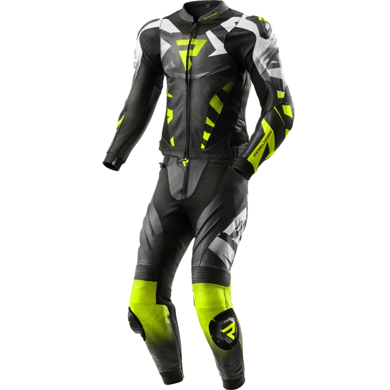 Rebelhorn Inferno kétrészes motoros bőroverál fekete-fluo sárga