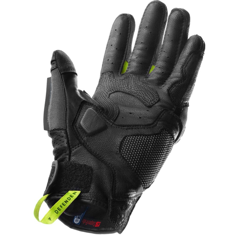 Rebelhorn Defender motoros kesztyű fekete-szürke-fluo sárga
