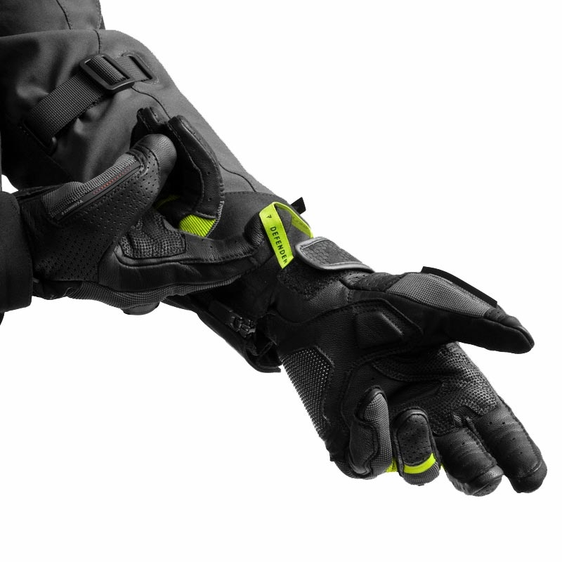 Rebelhorn Defender motoros kesztyű fekete-szürke-fluo sárga