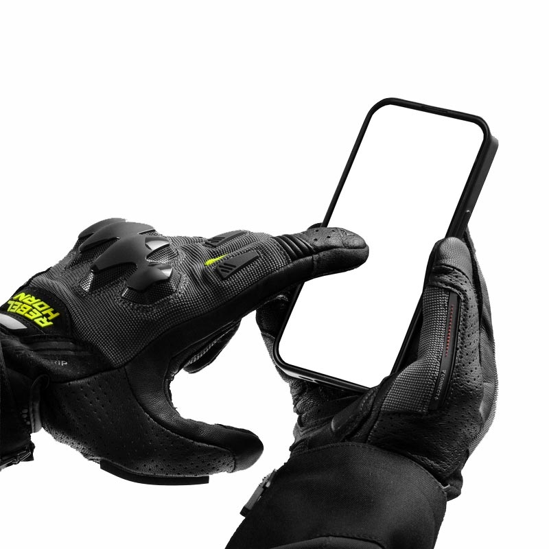 Rebelhorn Defender motoros kesztyű fekete-szürke-fluo sárga