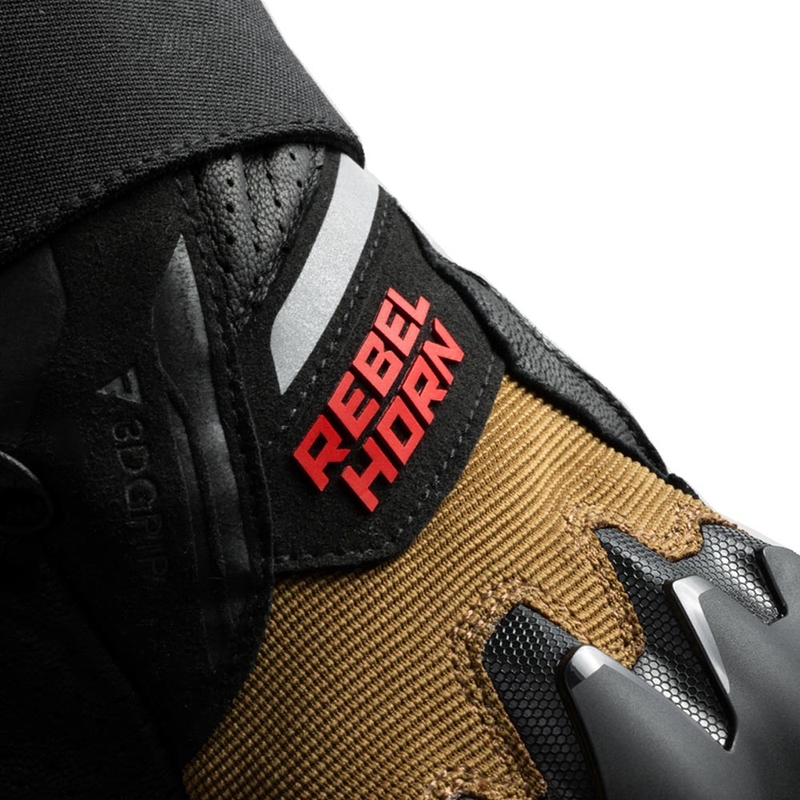 Rebelhorn Defender motoros kesztyű homokszínű-fekete-piros