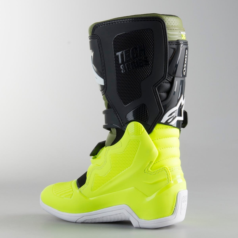 Gyerek motoros csizma Alpinestars Tech 7 S fekete-zöld-fluo sárga