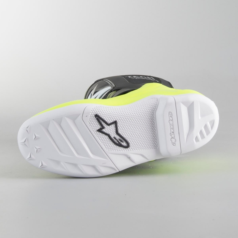 Gyerek motoros csizma Alpinestars Tech 7 S fekete-zöld-fluo sárga