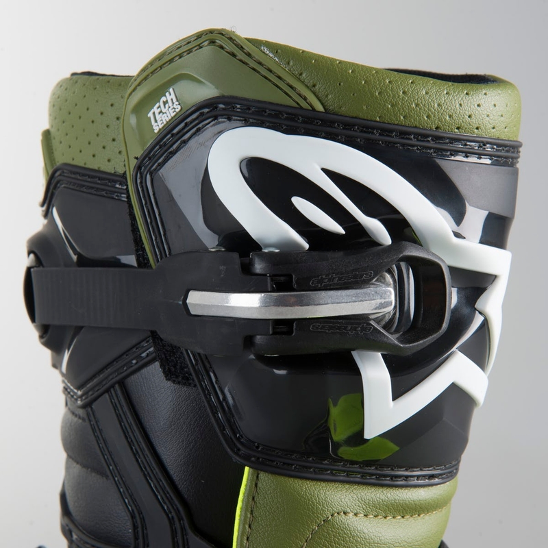 Gyerek motoros csizma Alpinestars Tech 7 S fekete-zöld-fluo sárga