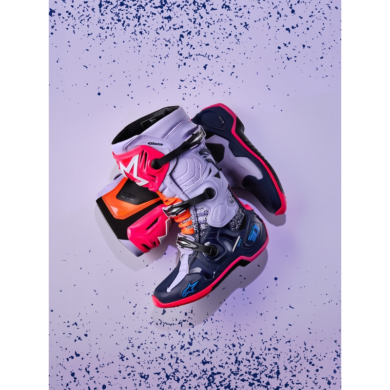 Alpinestars TECH 10 limitált kiadás Records motokrossz csizma fekete-színes