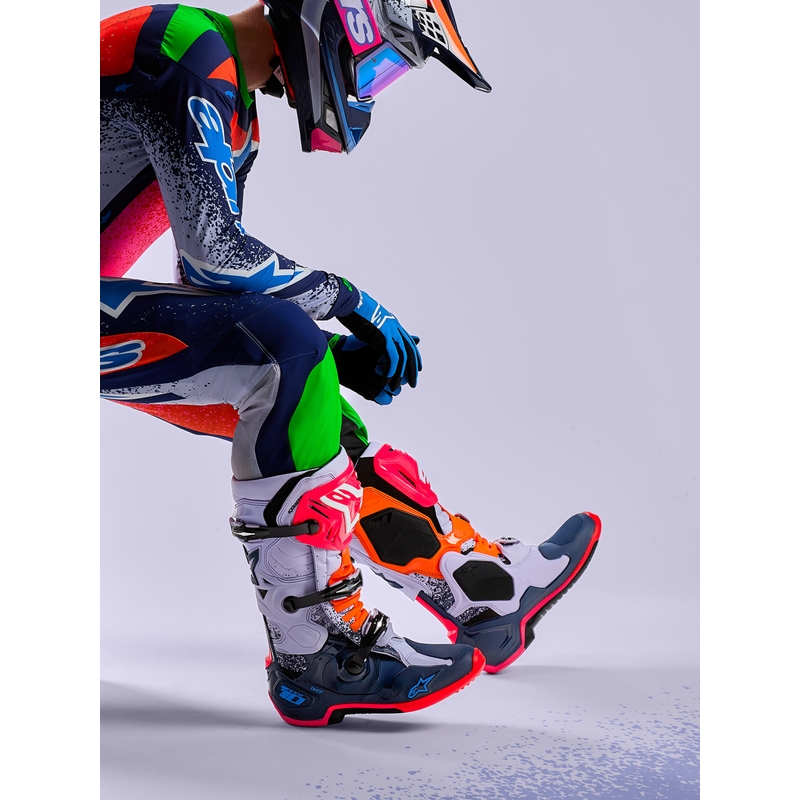 Alpinestars TECH 10 limitált kiadás Records motokrossz csizma fekete-színes
