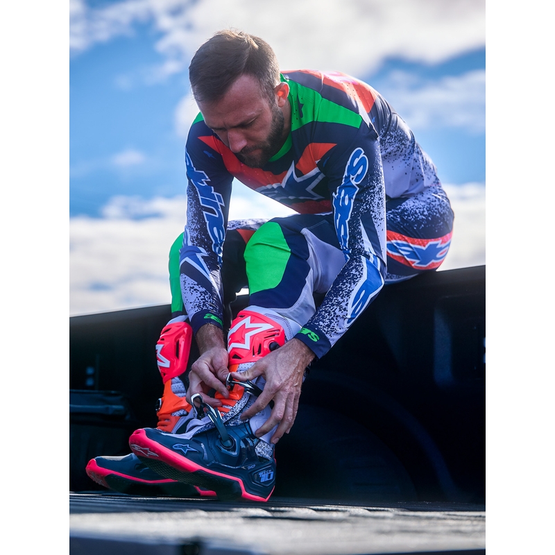 Alpinestars TECH 10 limitált kiadás Records motokrossz csizma fekete-színes