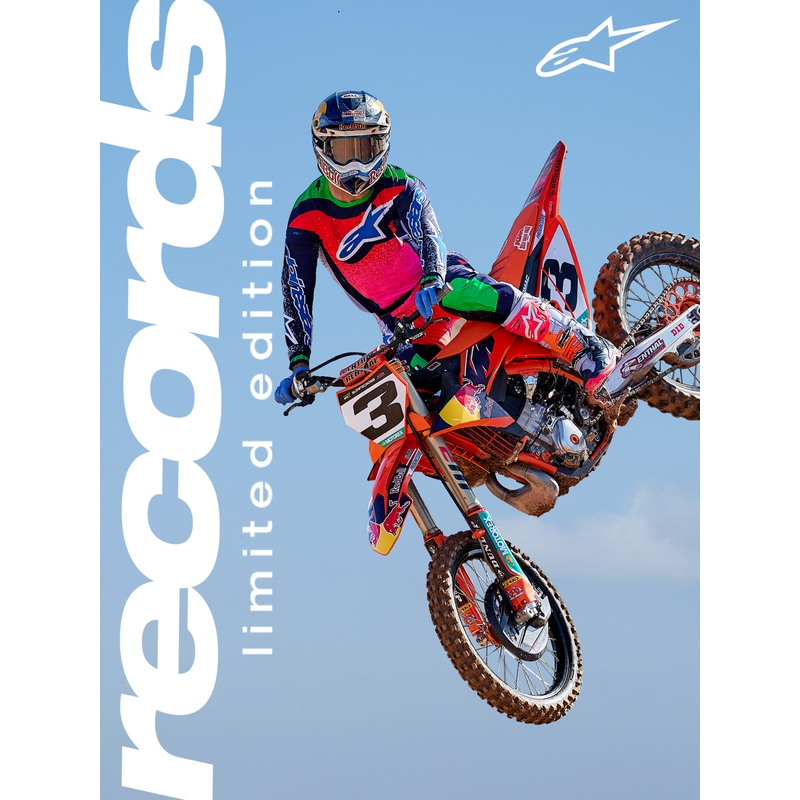Alpinestars TECH 10 limitált kiadás Records motokrossz csizma fekete-színes
