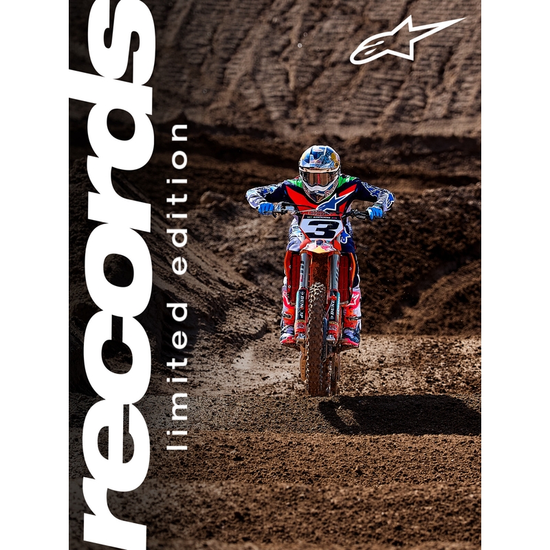 Alpinestars TECH 10 limitált kiadás Records motokrossz csizma fekete-színes
