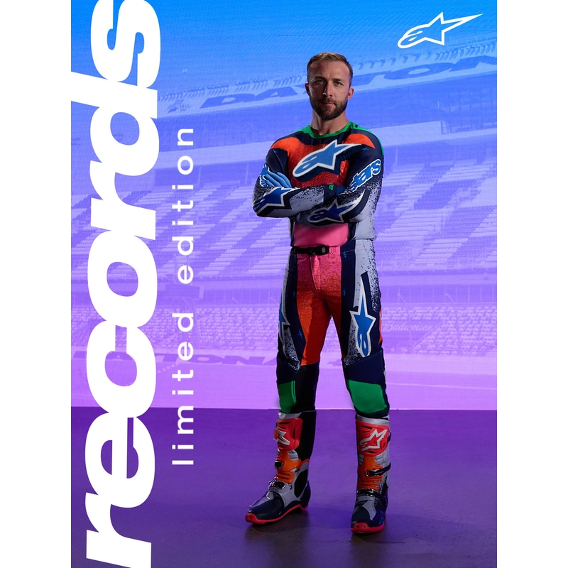 Alpinestars Supertech limitált kiadás Records motokrossz mez szürke-színes